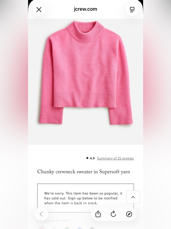 J. Crew Sweaters - J. Crew Pink Turtleneck Pullover Sweater